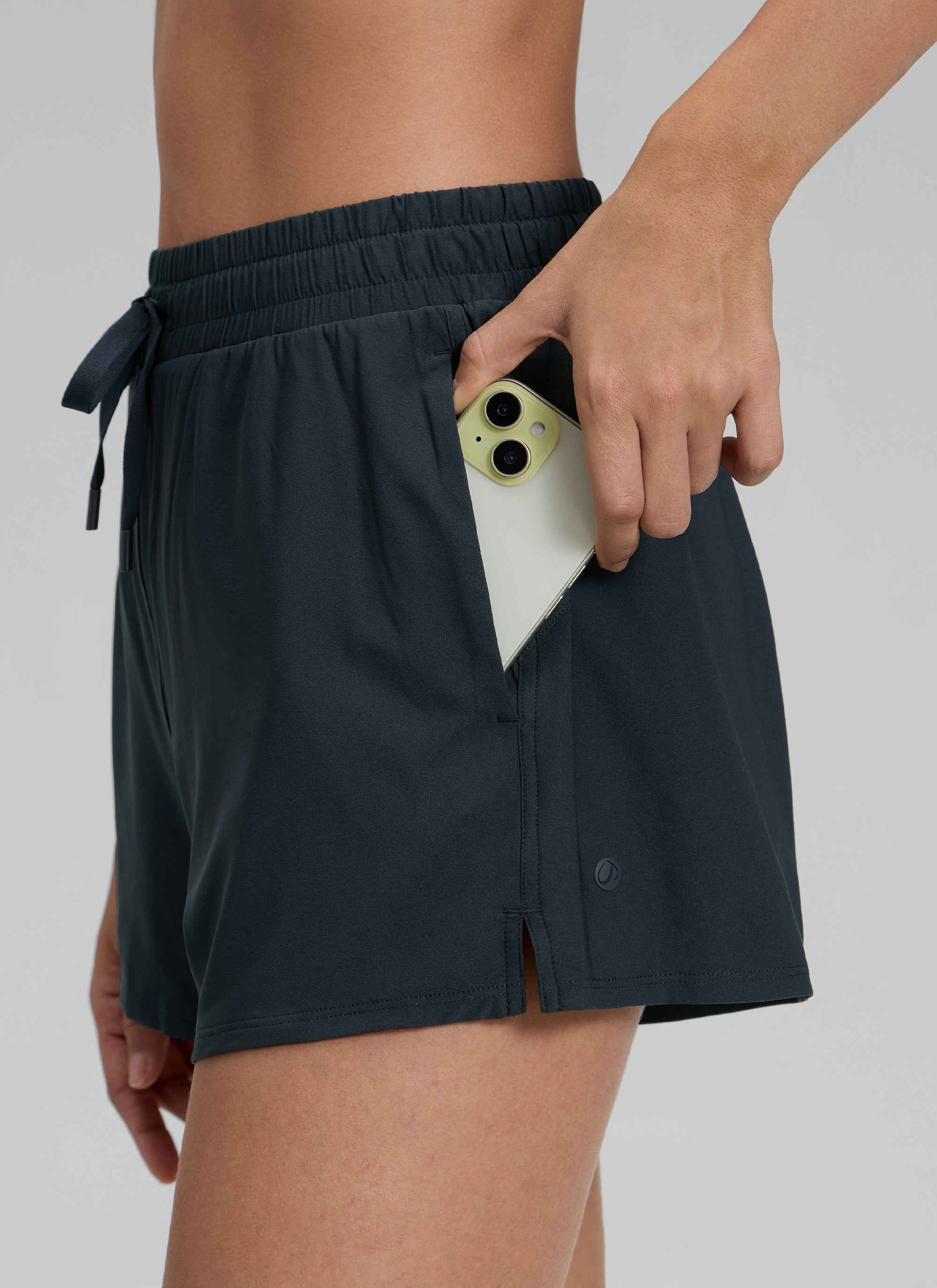 CRZ YOGA Women's Casual Regular Fit High Rise Tennis 2 in 1 Shorts True Navy