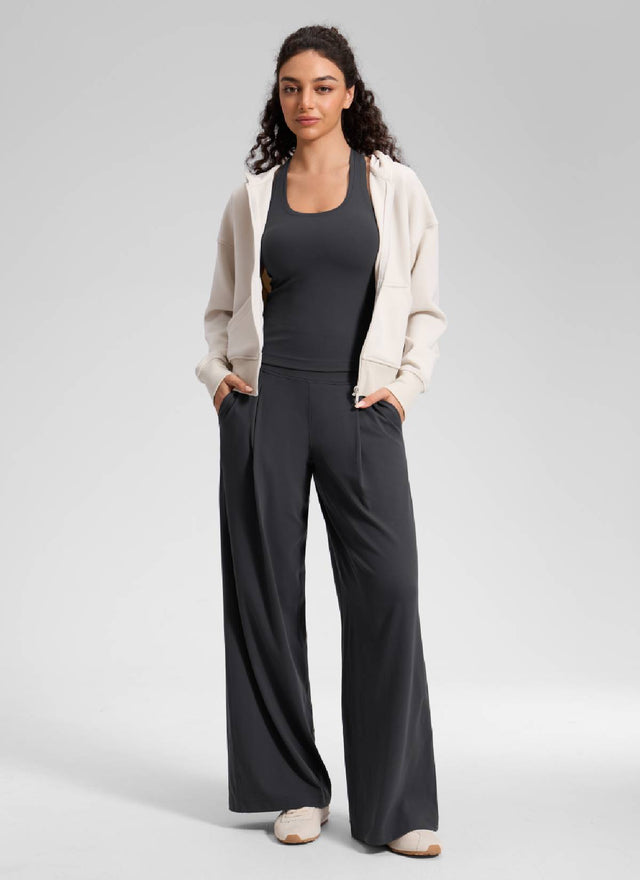 CRZ YOGA Women's Butterluxe Casual High Rise Pocket Wide Leg Pant 30