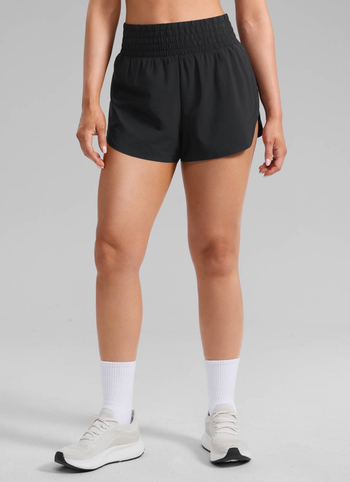 CRZ YOGA Women's Feathery-Fit Soft Running High Split Shorts 2.5