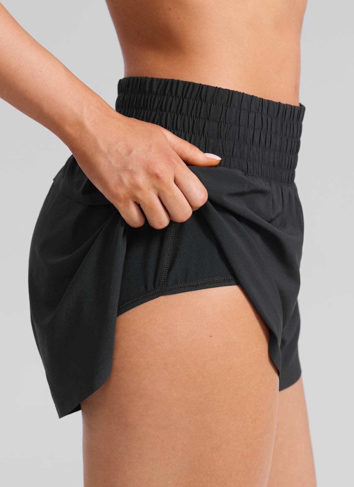 CRZ YOGA Women's Feathery-Fit Soft Running High Split Shorts 2.5