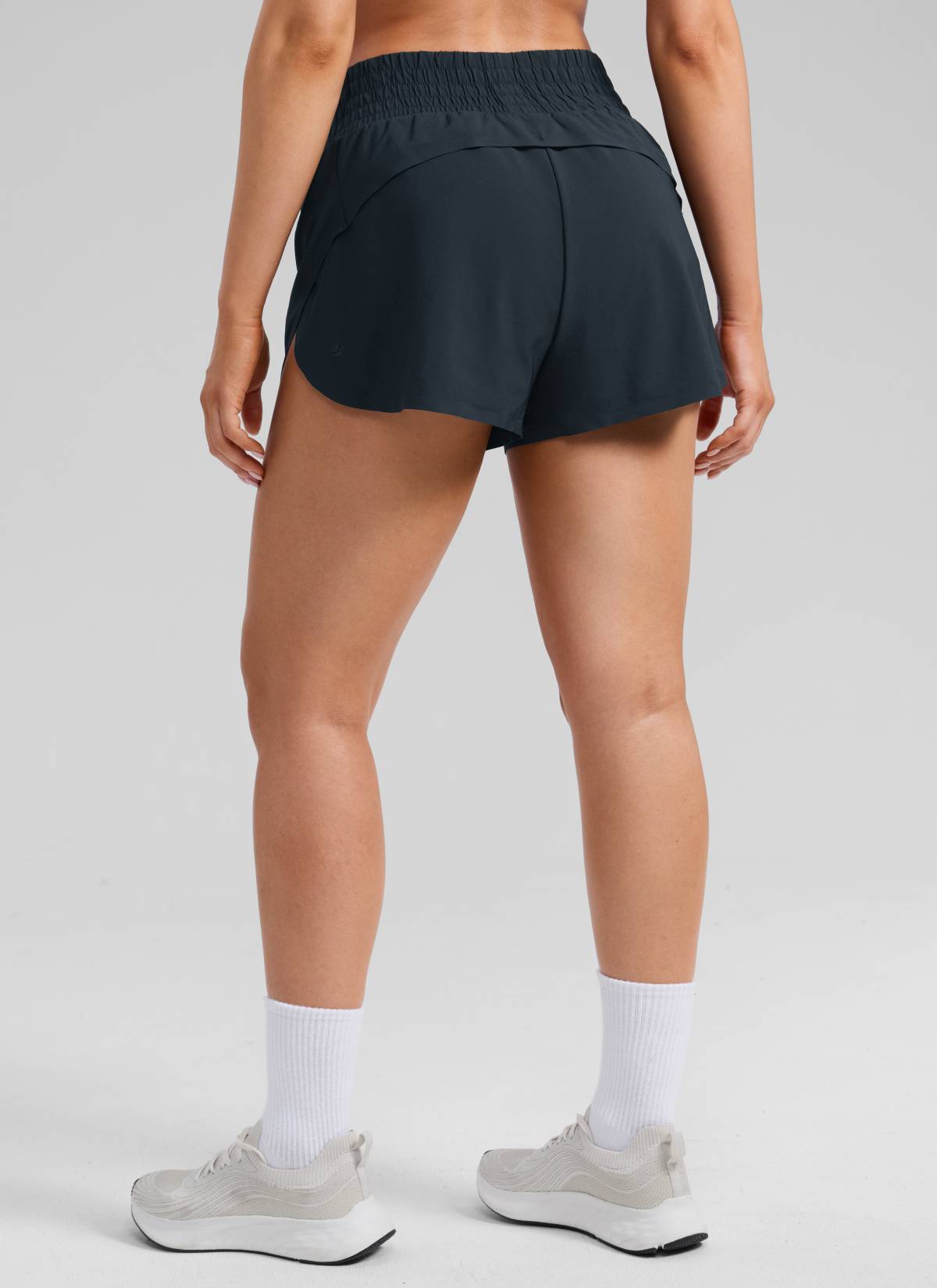 CRZ YOGA Women's Feathery-Fit Soft Running High Split Shorts 2.5