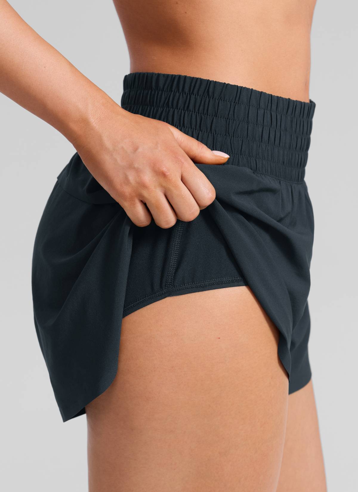 CRZ YOGA Women's Feathery-Fit Soft Running High Split Shorts 2.5