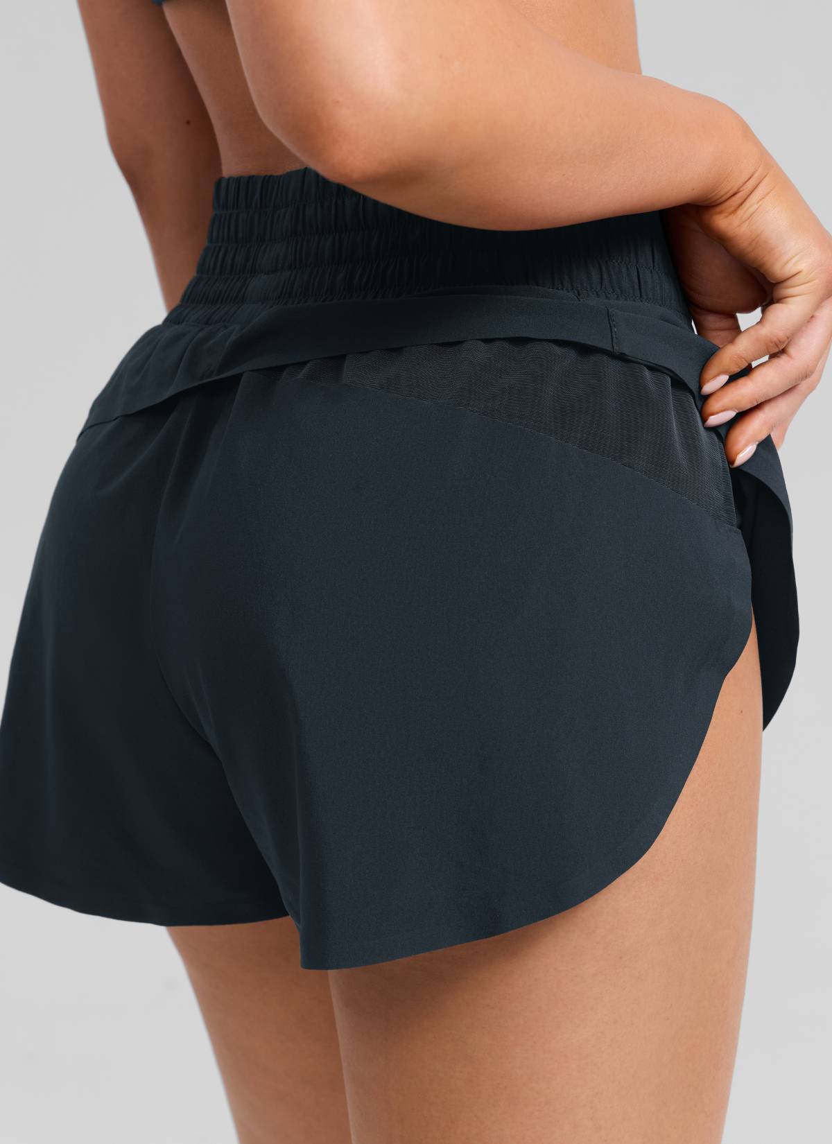 CRZ YOGA Women's Feathery-Fit Soft Running High Split Shorts 2.5