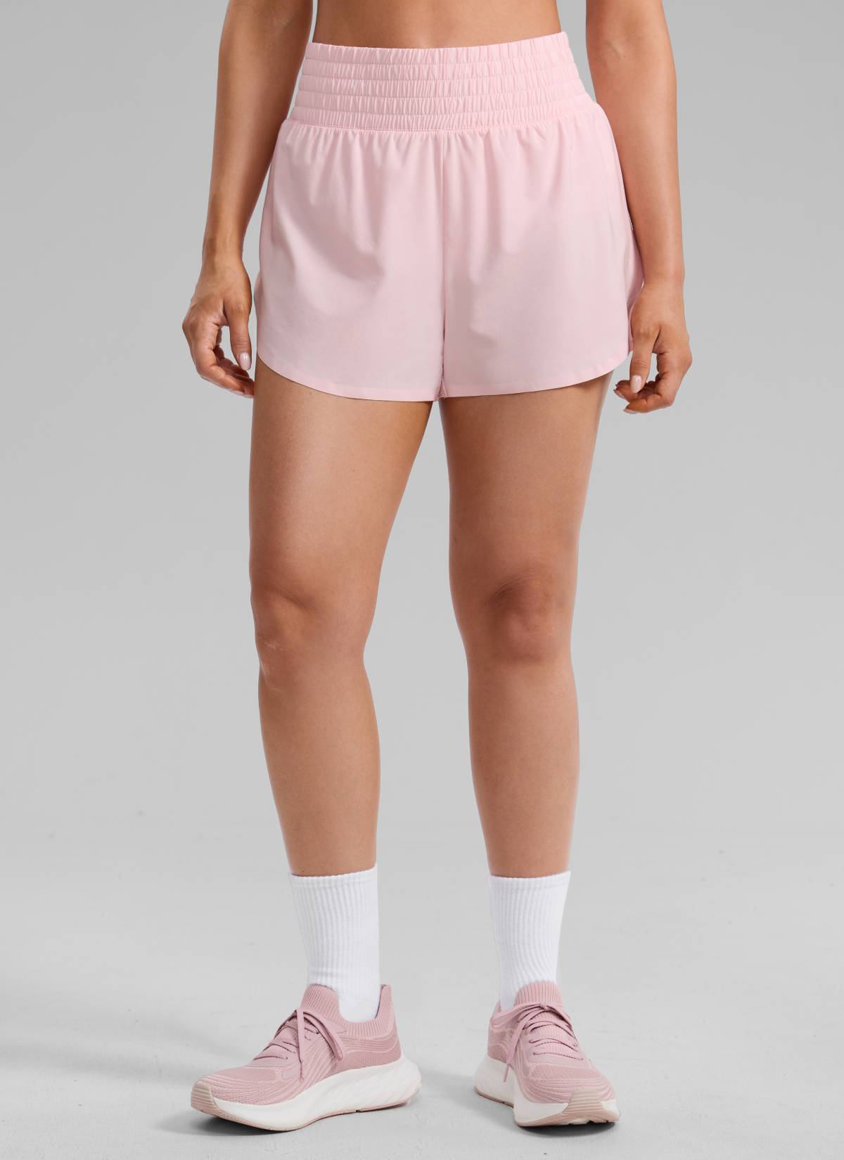 CRZ YOGA Women's Feathery-Fit Soft Running High Split Shorts 2.5