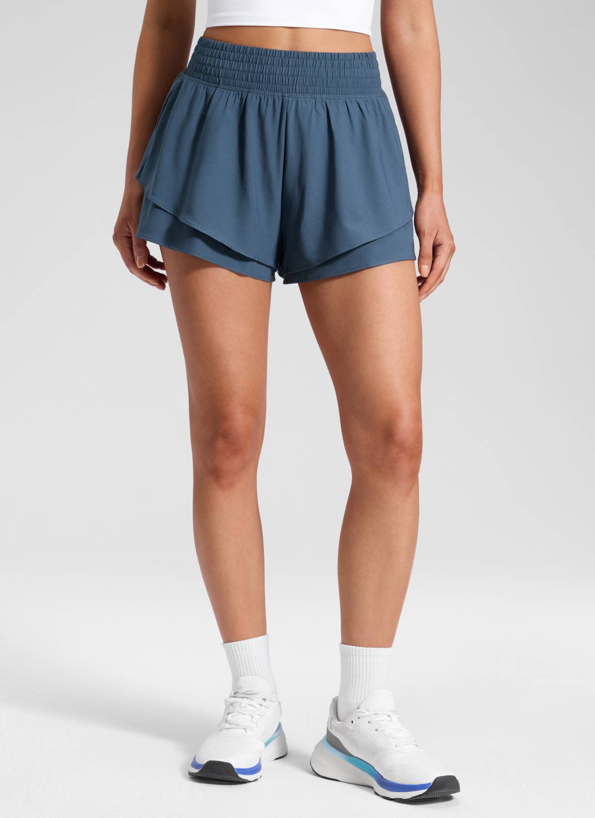 CRZ YOGA Women's Feathery-Fit Drapey Tennis High Rise Flowy Short 2.5