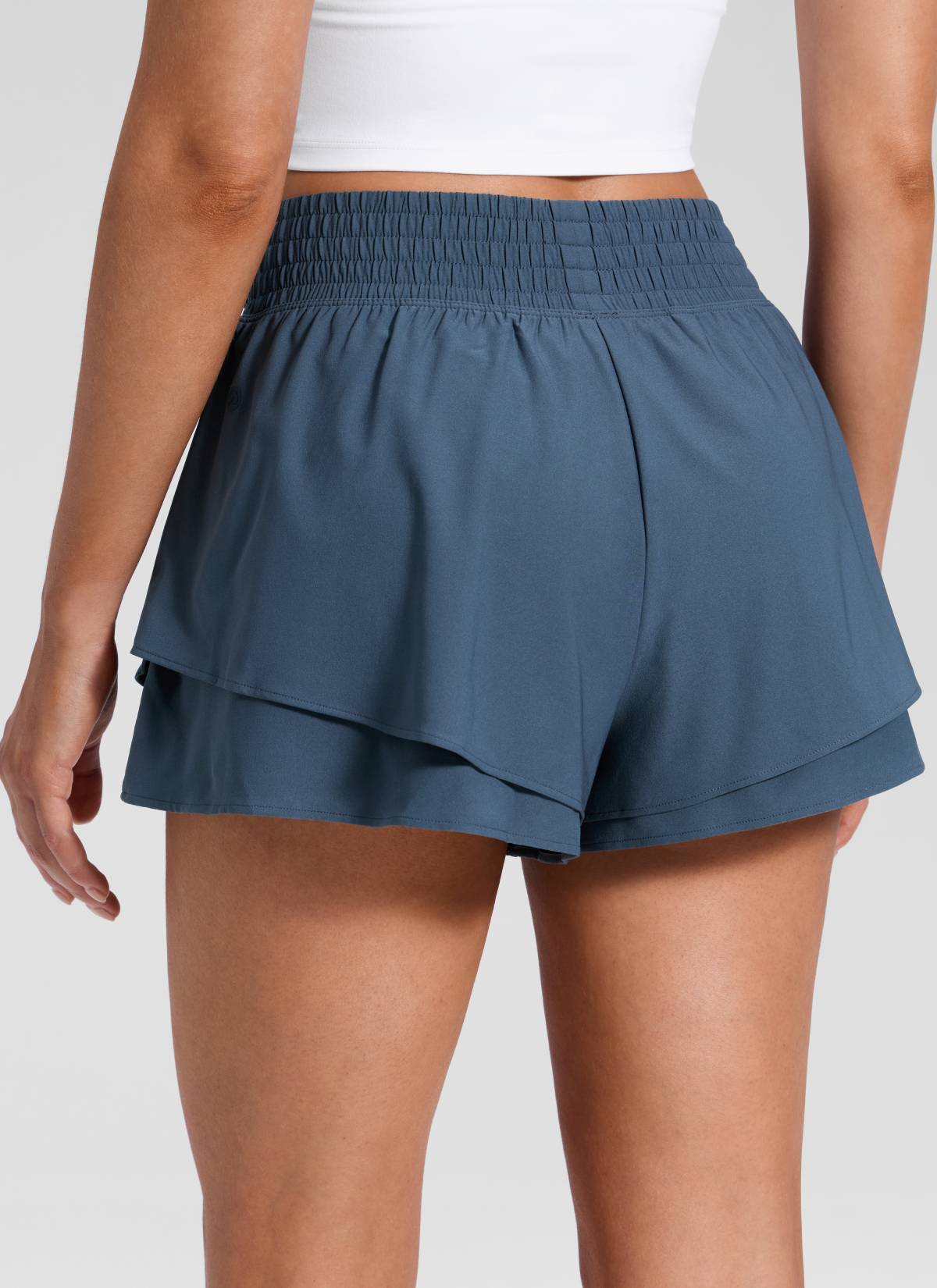 CRZ YOGA Women's Feathery-Fit Drapey Tennis High Rise Flowy Short 2.5
