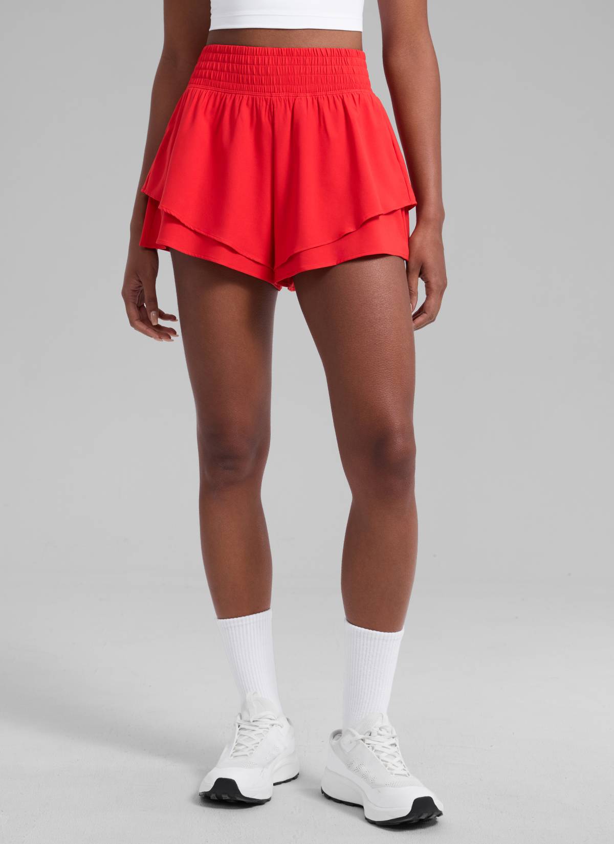 CRZ YOGA Women's Feathery-Fit Drapey Tennis High Rise Flowy Short 2.5