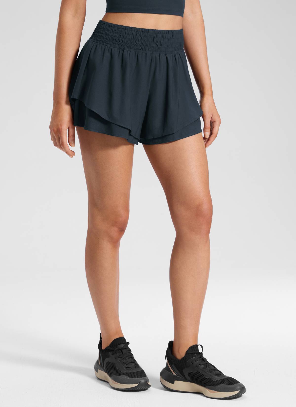CRZ YOGA Women's Feathery-Fit Drapey Tennis High Rise Flowy Short 2.5