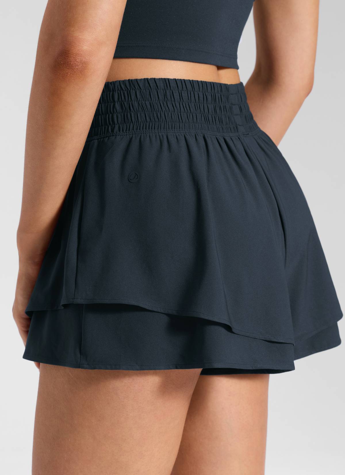 CRZ YOGA Women's Feathery-Fit Drapey Tennis High Rise Flowy Short 2.5