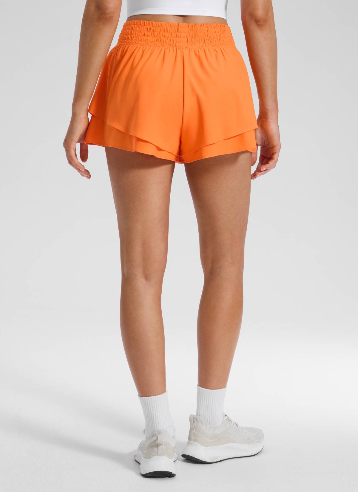CRZ YOGA Women's Feathery-Fit Drapey Tennis High Rise Flowy Short 2.5