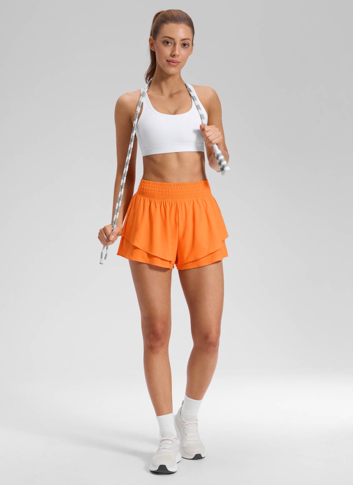 CRZ YOGA Women's Feathery-Fit Drapey Tennis High Rise Flowy Short 2.5
