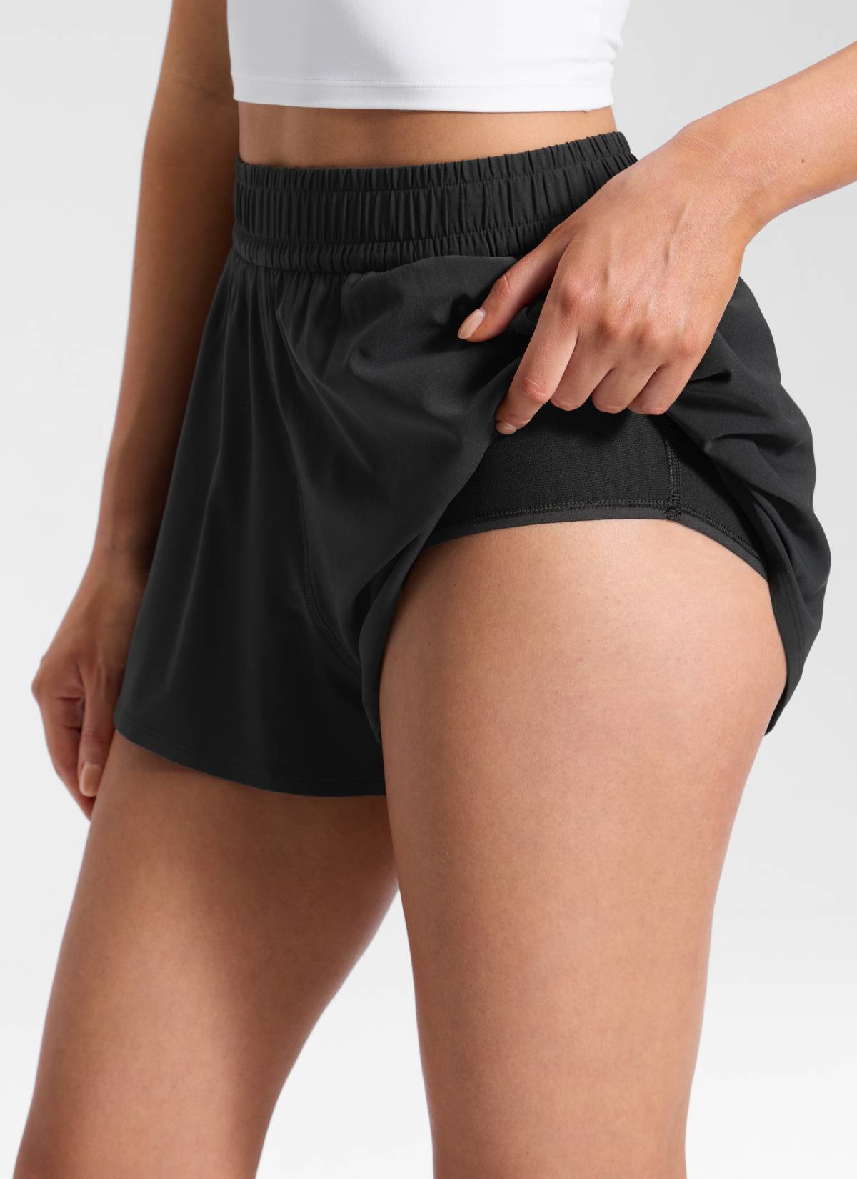 CRZ YOGA Women's Feathery-Fit Drapey High Rise Relaxed Fit Shorts 2.5