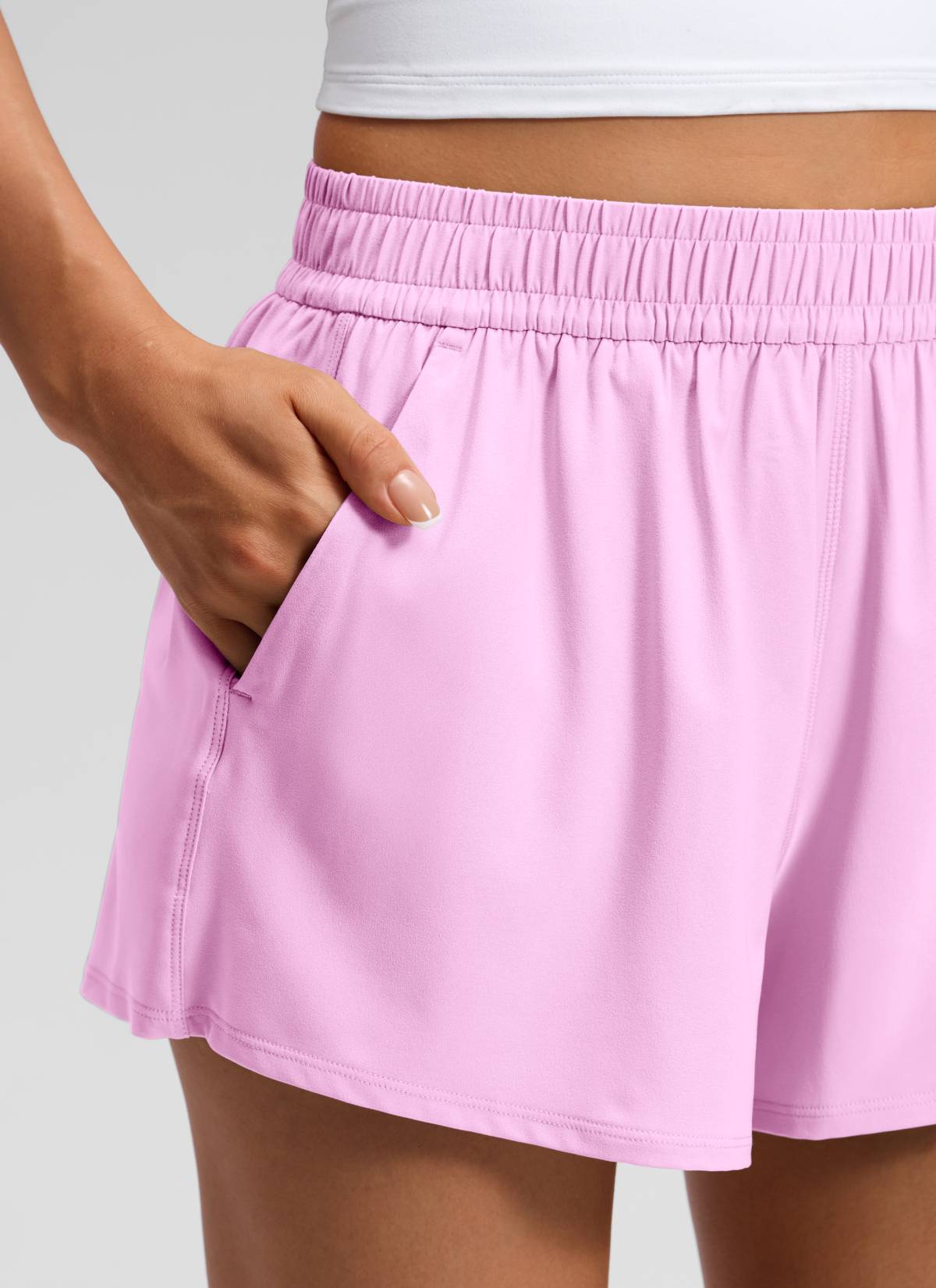 CRZ YOGA Women's Feathery-Fit Drapey High Rise Relaxed Fit Shorts 2.5