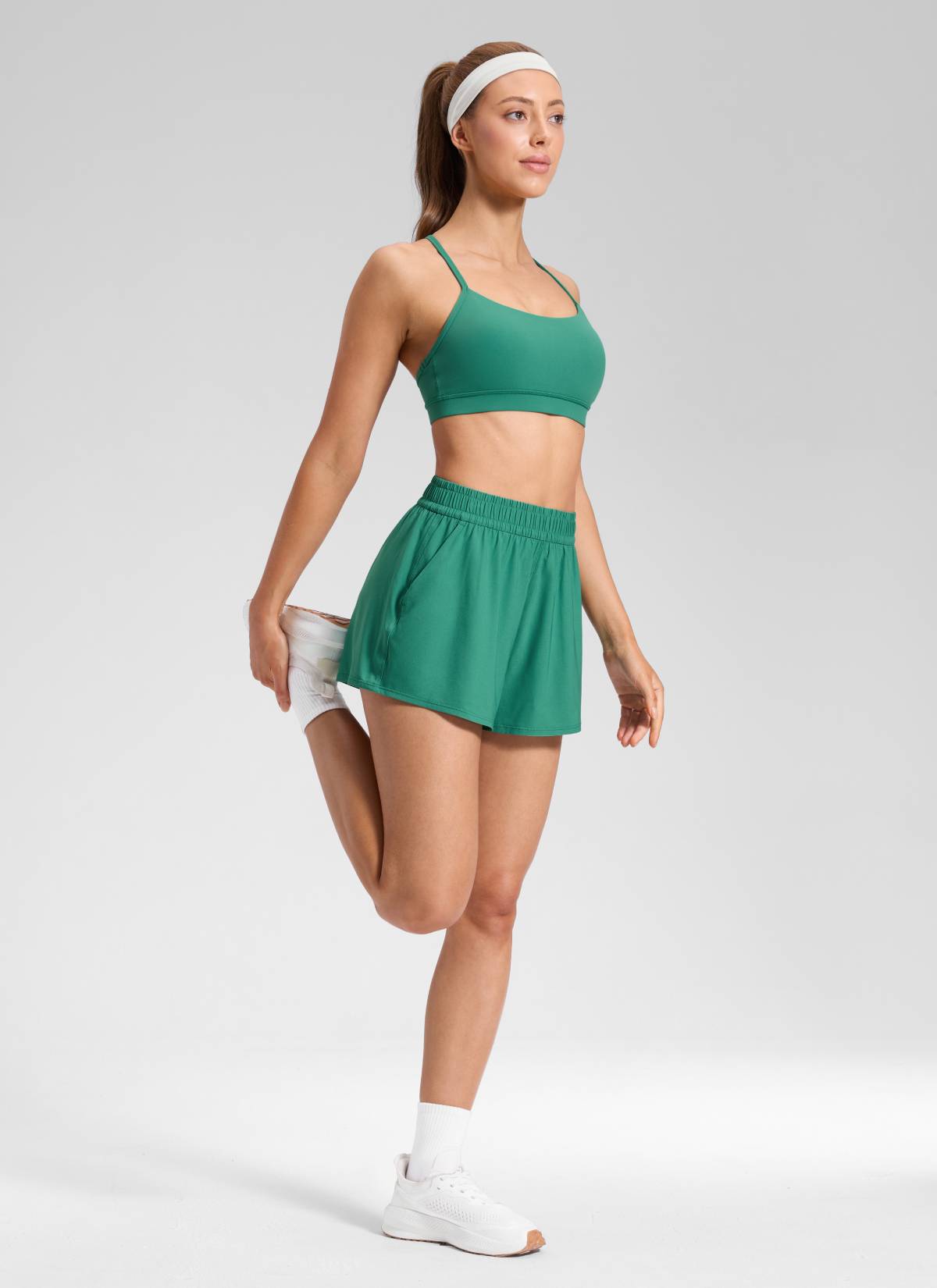 CRZ YOGA Women's Feathery-Fit Drapey High Rise Relaxed Fit Shorts 2.5