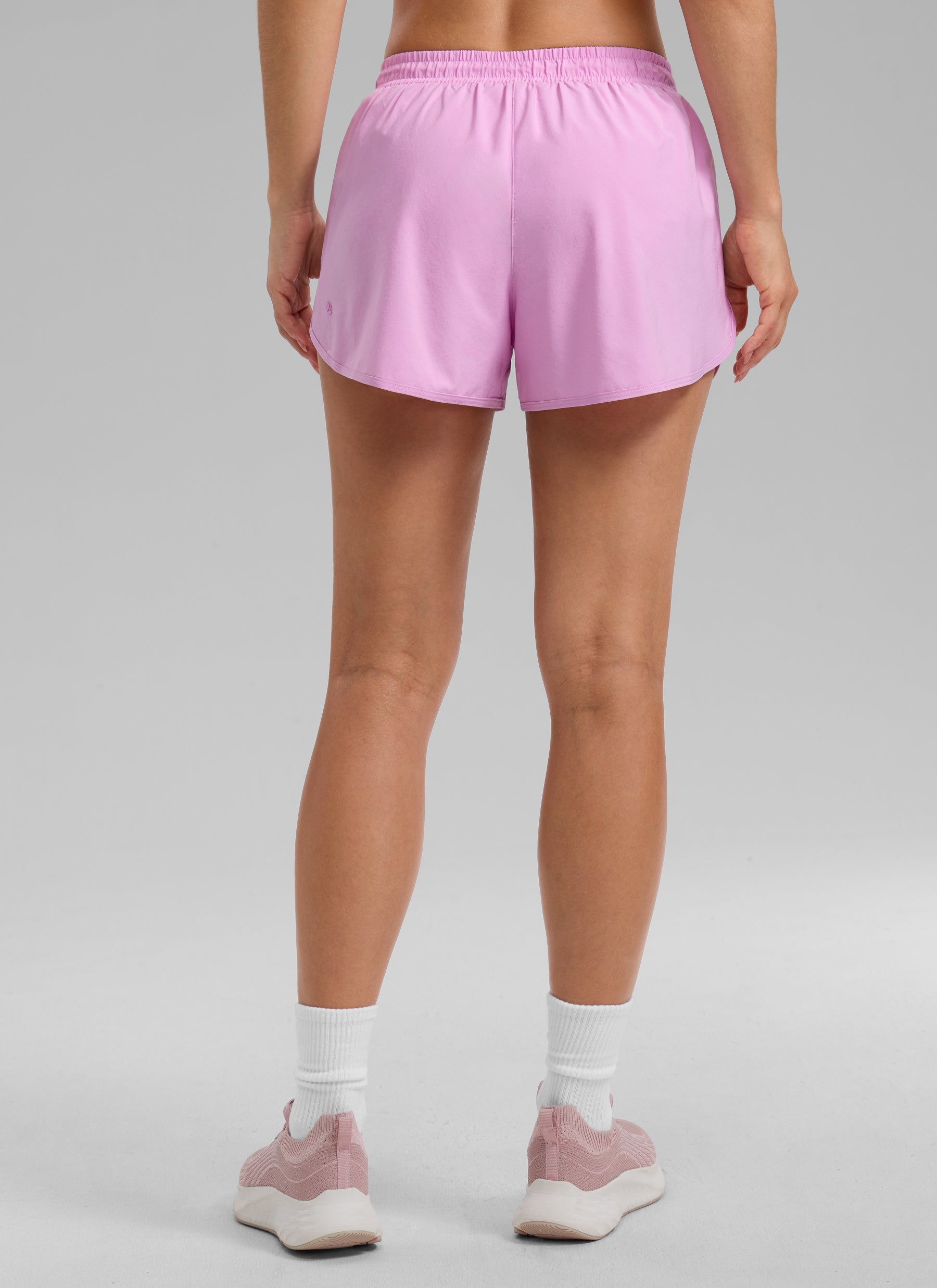 CRZ YOGA Women's Feathery-Fit Soft Workout Mid Rise Split Shorts 2.5'' Vita Pink