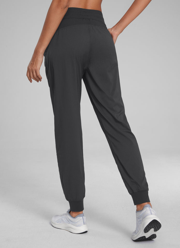 CRZ YOGA Women's Travel Classic Fit Striped Joggers 28'' Ruched Mauve