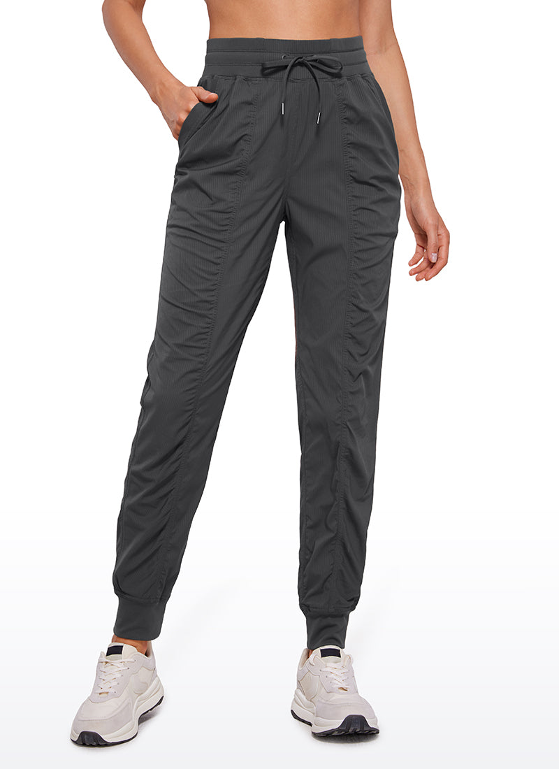 Striped Joggers with Pockets 28'' - Ruched