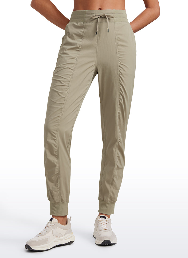 Striped Joggers with Pockets 28'' - Ruched