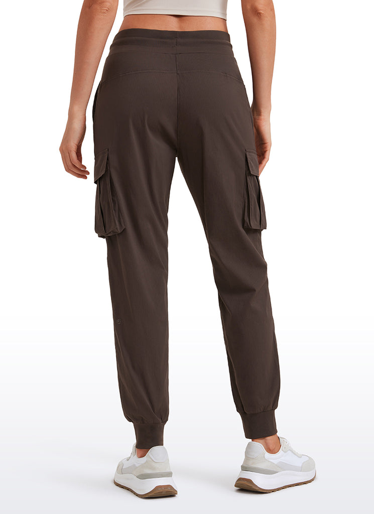 CRZ YOGA Women's Lightweight Running Classic Fit Ruched Joggers 28.5'' Hot Fudge Brown