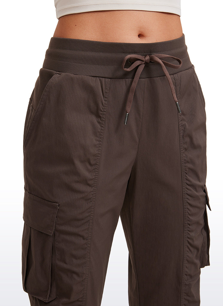 CRZ YOGA Women's Lightweight Running Classic Fit Ruched Joggers 28.5'' Hot Fudge Brown
