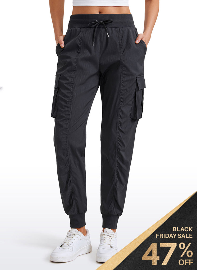 CRZ YOGA Women's Lightweight Running Classic Fit Ruched Joggers 28.5'' Hot Fudge Brown