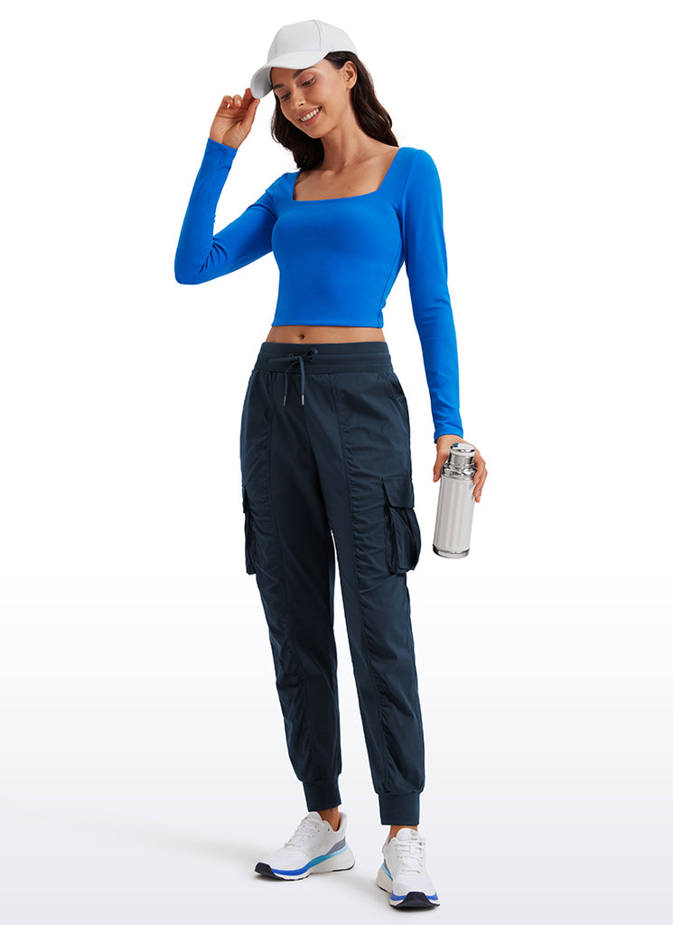 CRZ YOGA Women's Lightweight Running Classic Fit Ruched Joggers 28.5'' Milky White