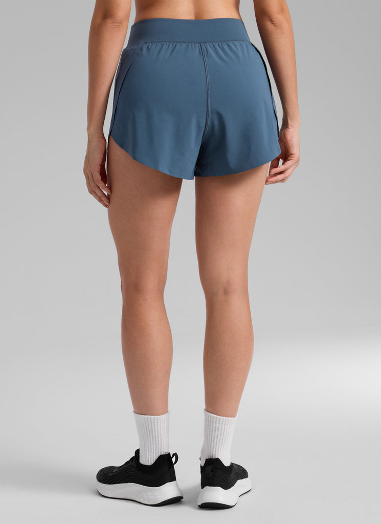 CRZ YOGA Women's Running High Rise Mesh Lined Shorts 3'' Workout Short White