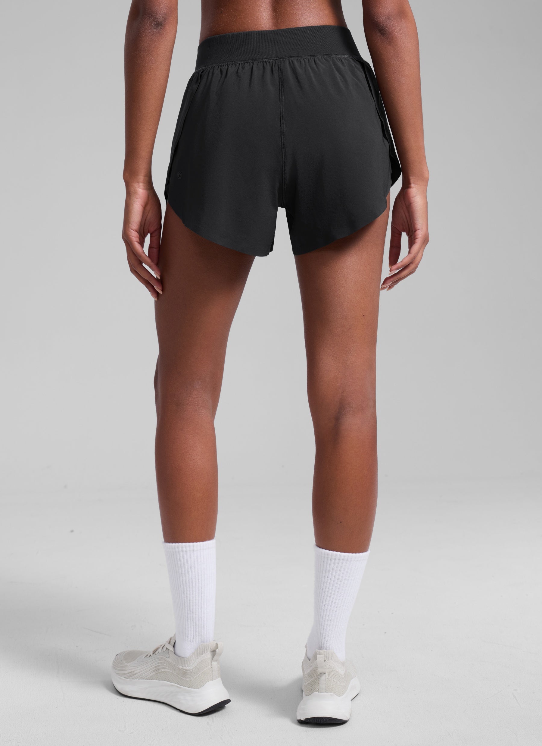 CRZ YOGA Women's Running High Waisted Mesh Lined Shorts Workout Shorts Black