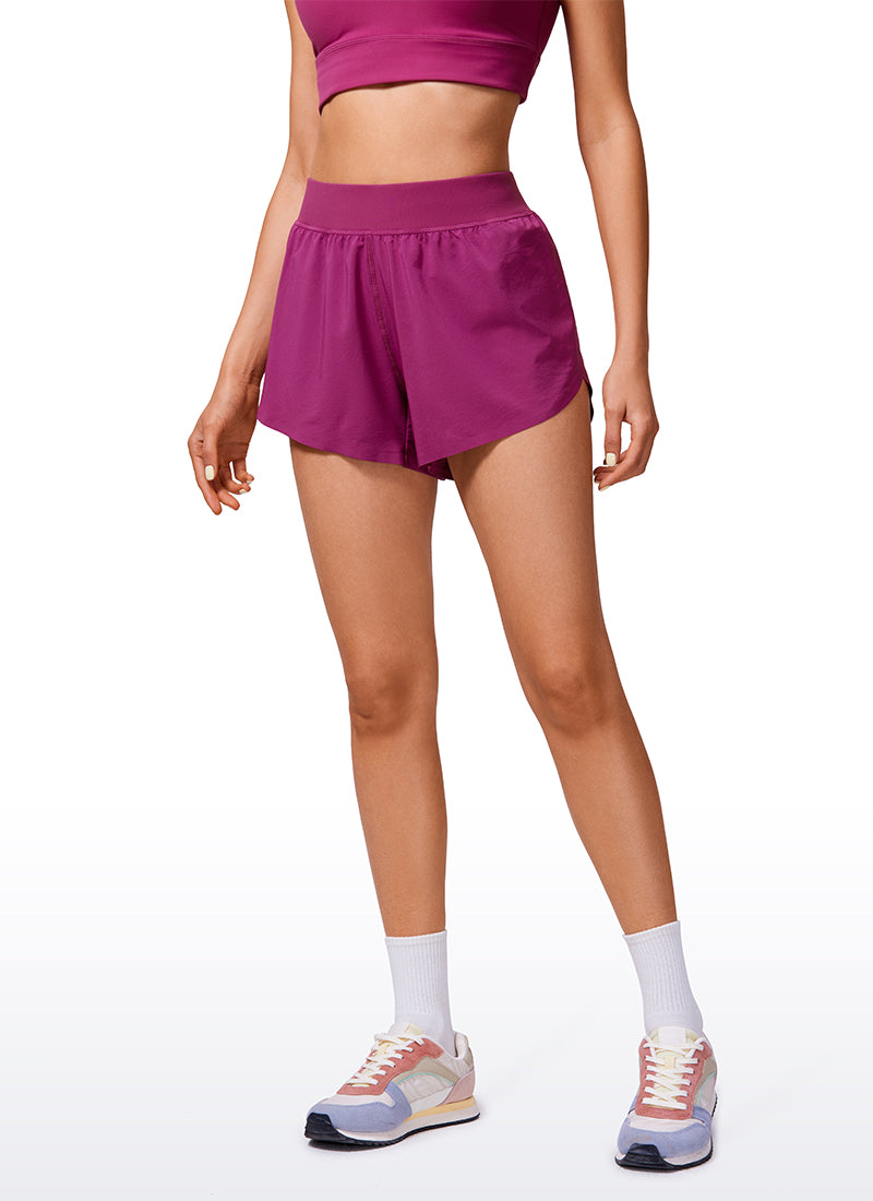 CRZ YOGA Women's Running High Waisted Mesh Lined Shorts Workout Shorts Magenta Purple @model_info:VLA