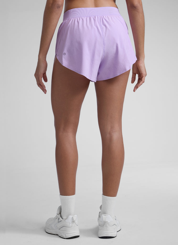 CRZ YOGA Women's Running High Waisted Mesh Lined Shorts Workout Shorts Lilac