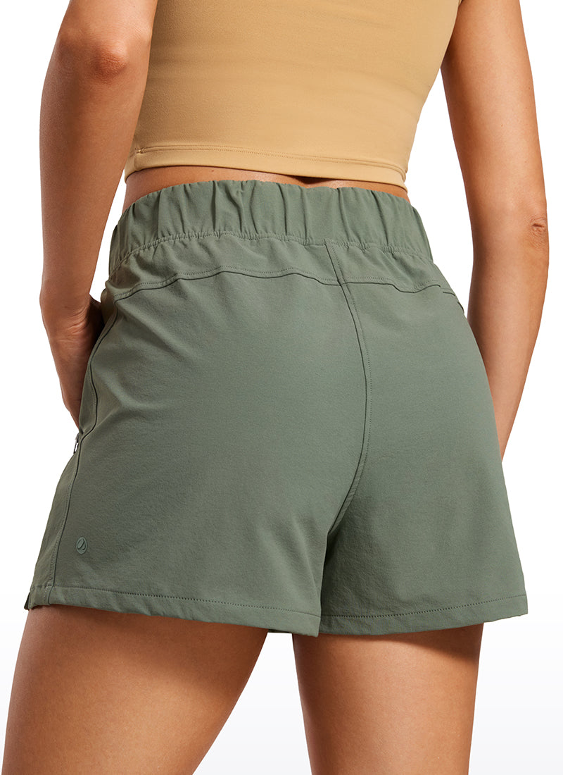 CRZ YOGA Women's Hiking Waterproof Hiking Shorts with Belt 3'' Grey Sage