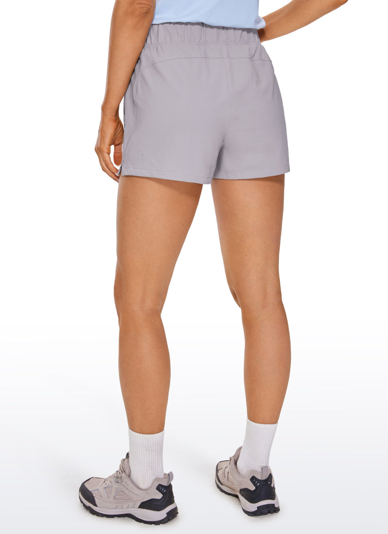 CRZ YOGA Women's Hiking Waterproof Hiking Shorts with Belt 3'' Gull Gray