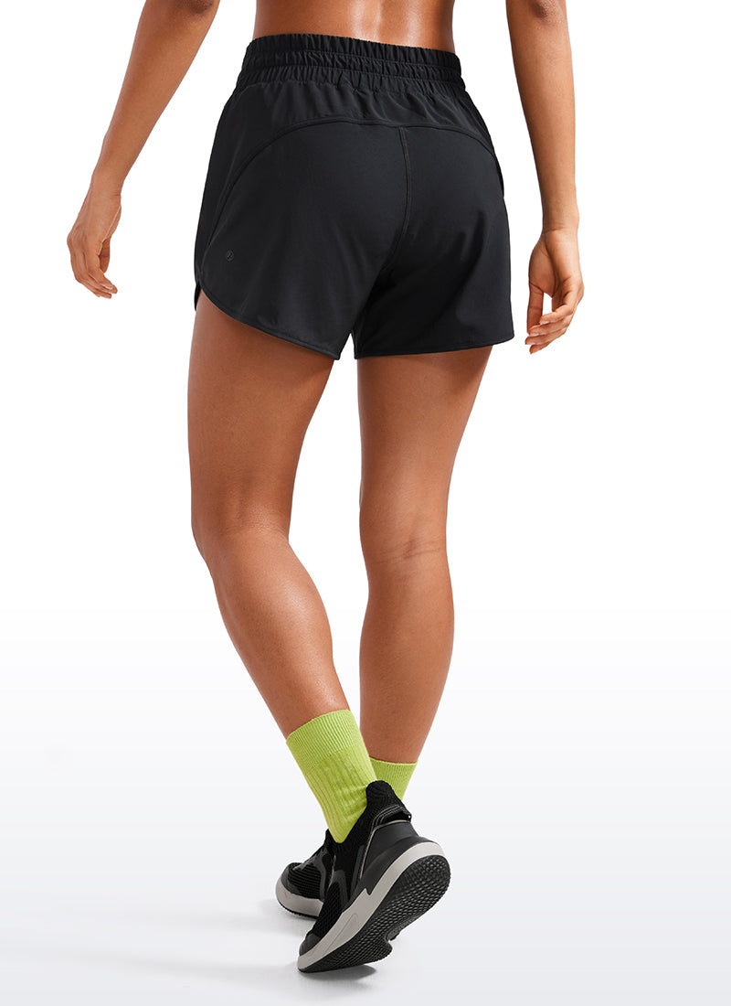 CRZ YOGA Women's Running Mid Rise Feathery-Fit Mesh Liner Shorts 5'' Black