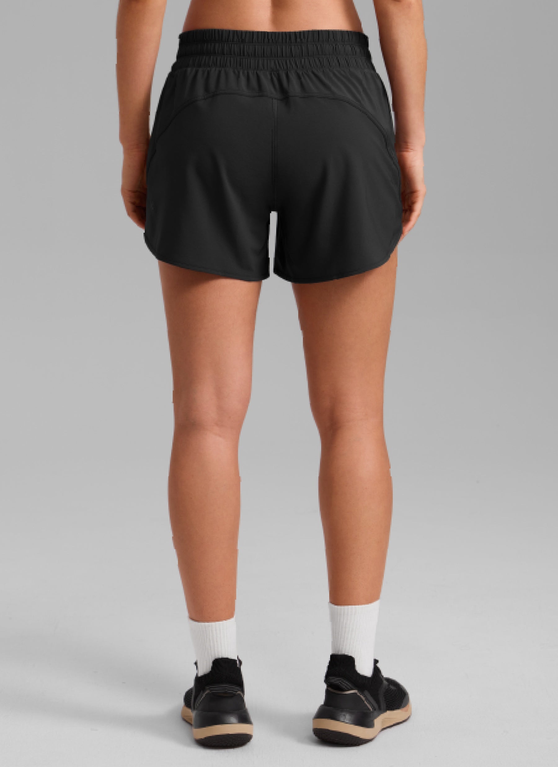 CRZ YOGA Women's Running Mid Rise Feathery-Fit Mesh Liner Shorts 5'' Black