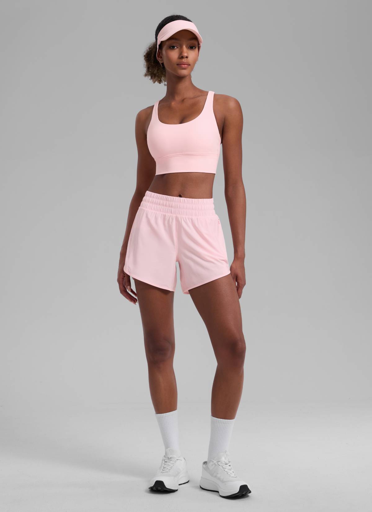 CRZ YOGA Women's Running Mid Rise Feathery-Fit Mesh Liner Shorts 5'' Strawberry Pink