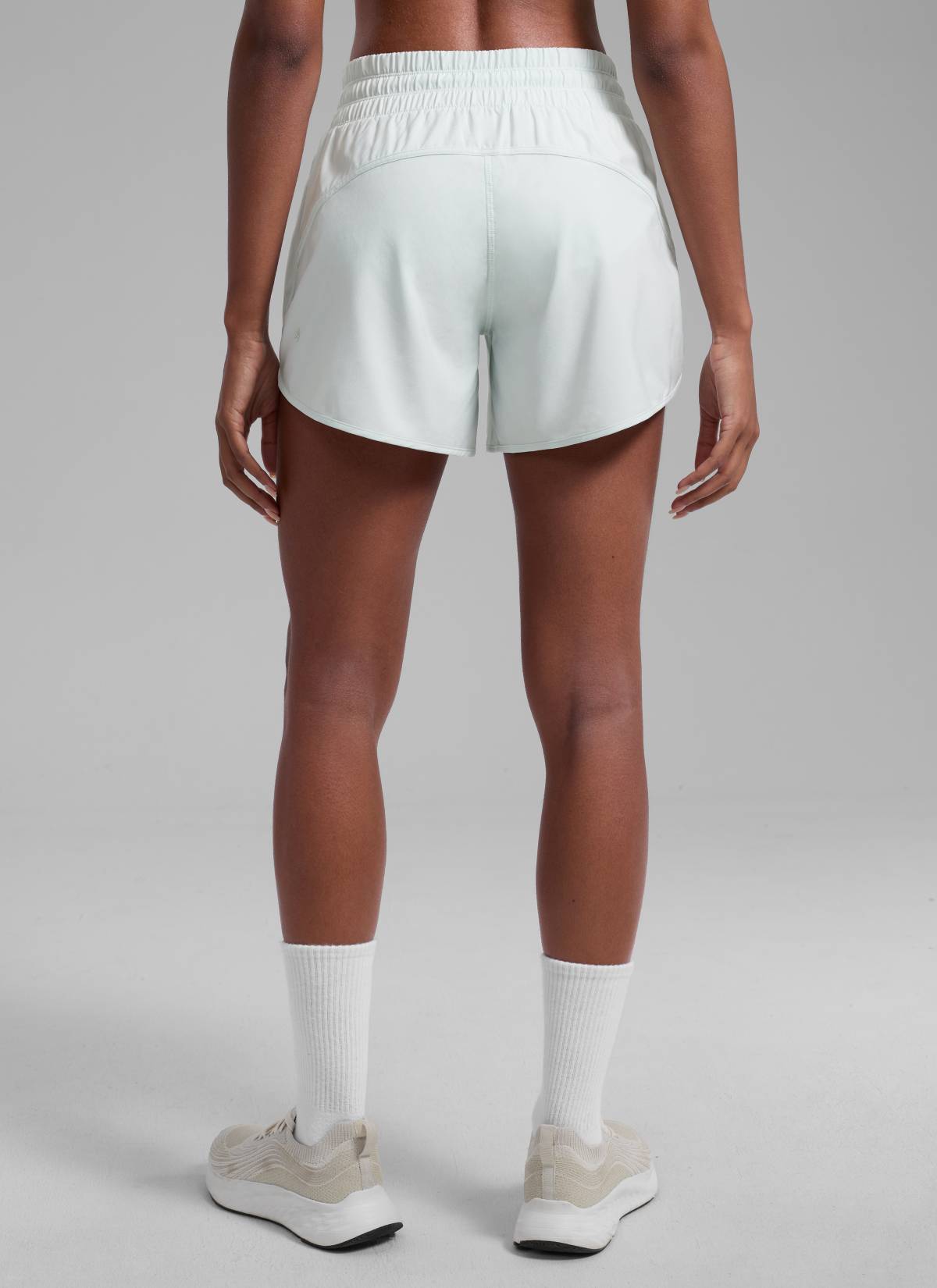 CRZ YOGA Women's Running Mid Rise Feathery-Fit Mesh Liner Shorts 5'' Ocean Air