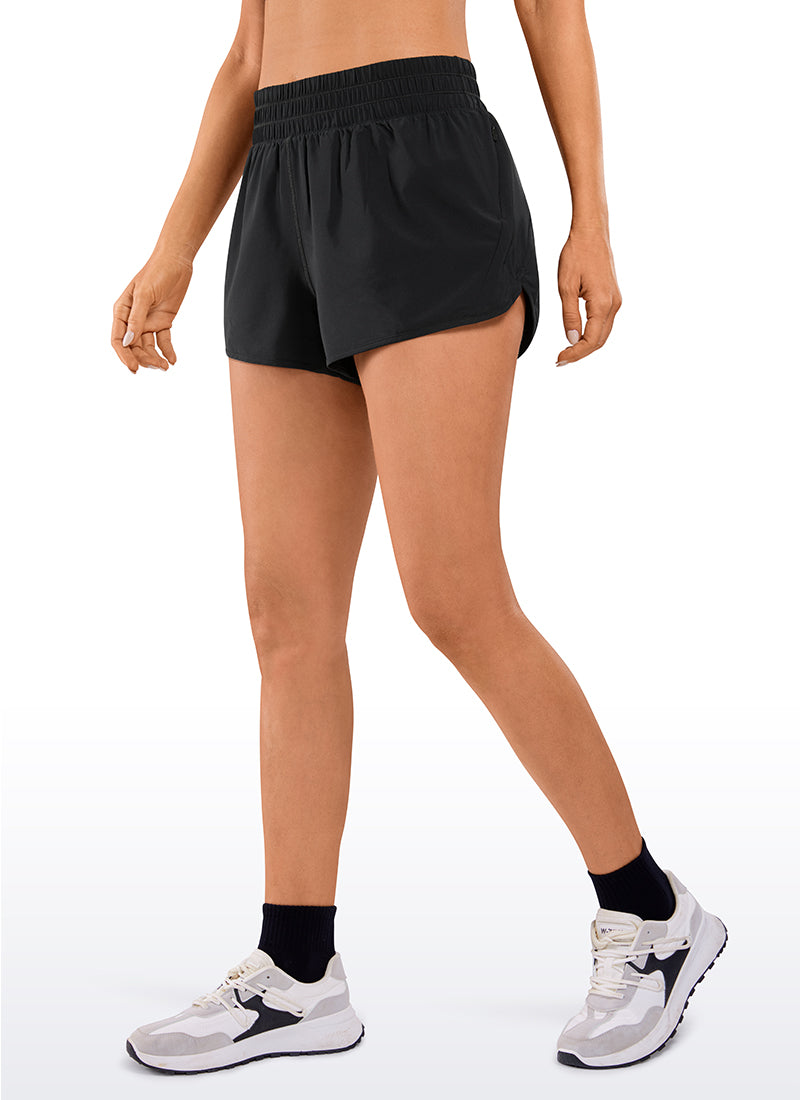CRZ YOGA Women's Running Feathery-Fit Soft High Waist Lined Short 2.5' Black