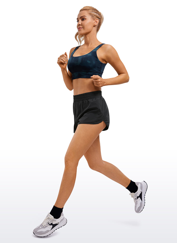 CRZ YOGA Women's Running Feathery-Fit Soft High Waist Lined Short 2.5' The Breeze Blue