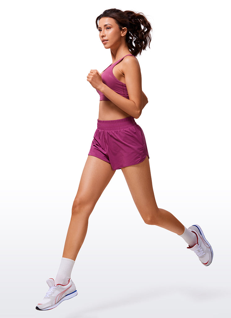 CRZ YOGA Women's Running Feathery-Fit Soft High Waist Lined Short 2.5' Magenta Purple