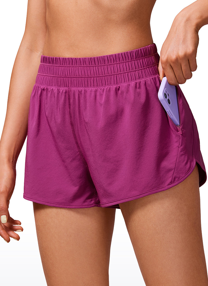 CRZ YOGA Women's Running Feathery-Fit Soft High Waist Lined Short 2.5' Magenta Purple