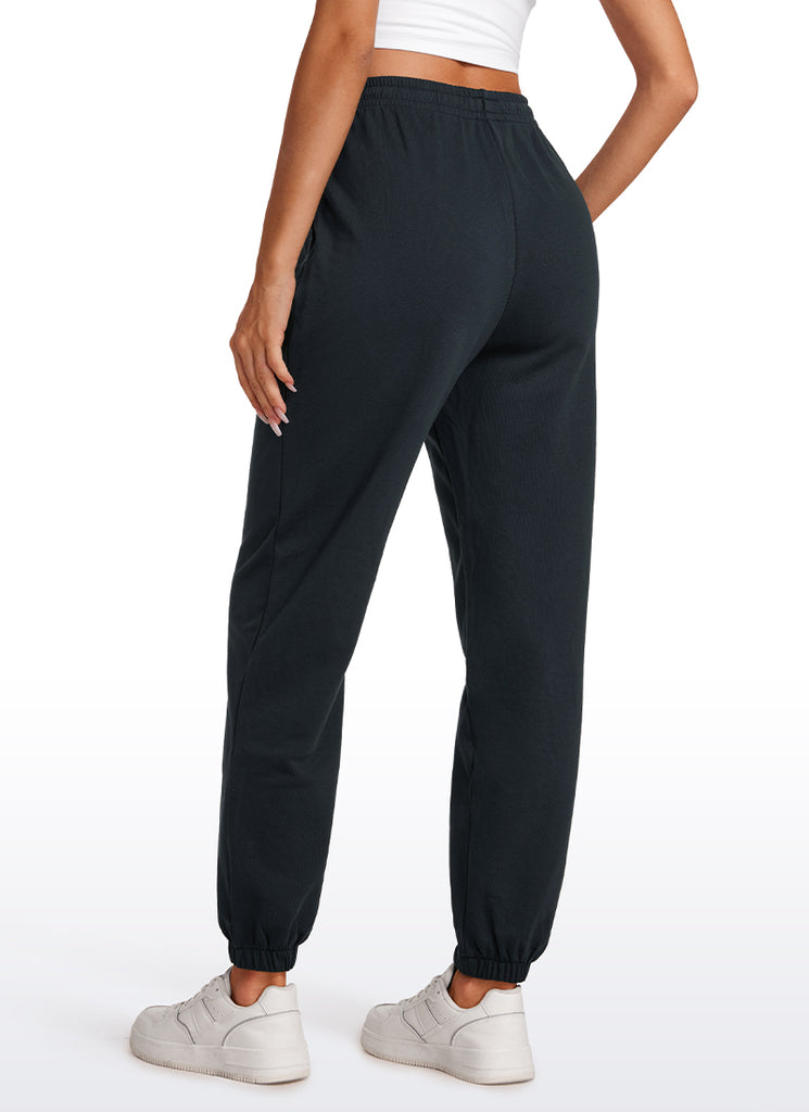 CRZ YOGA Womens French Terry High Rise Down the Street Sweatpants 28'' Black