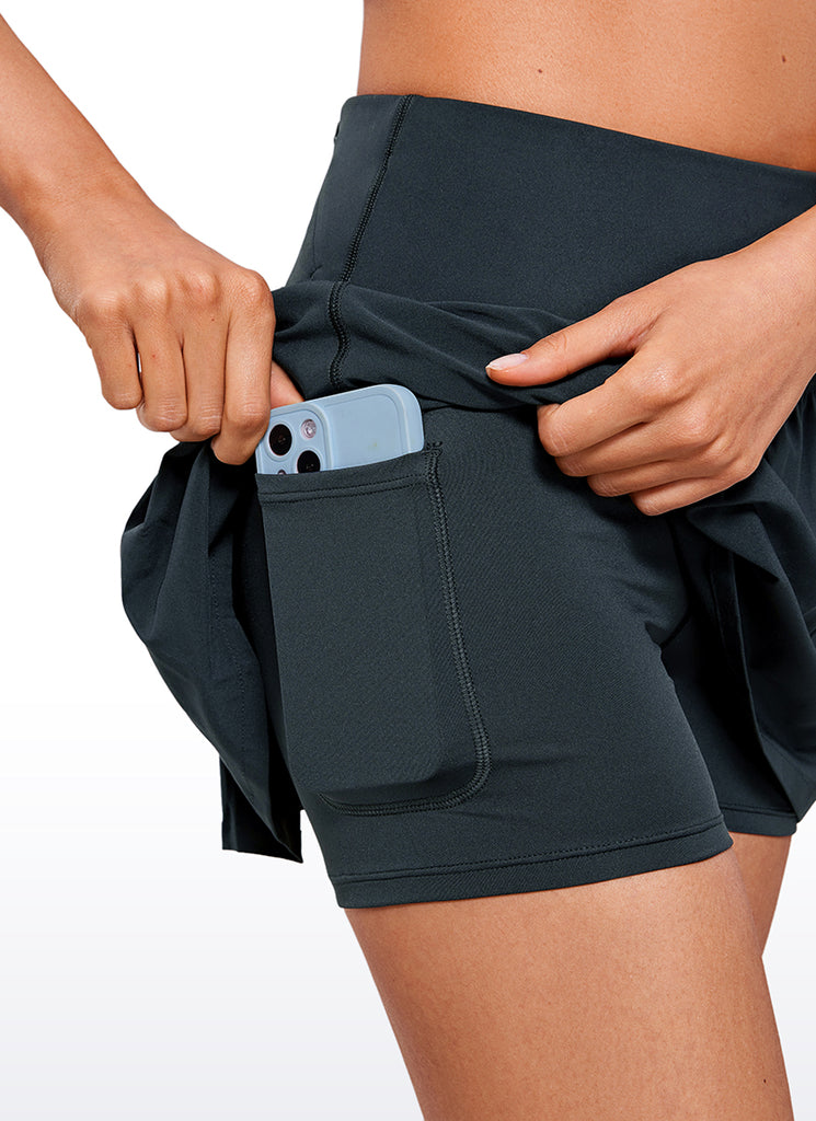 CRZ YOGA Women's High Rise Tennis Feathery-Fit Soft Golf Skirt 13'' Light grayish blue