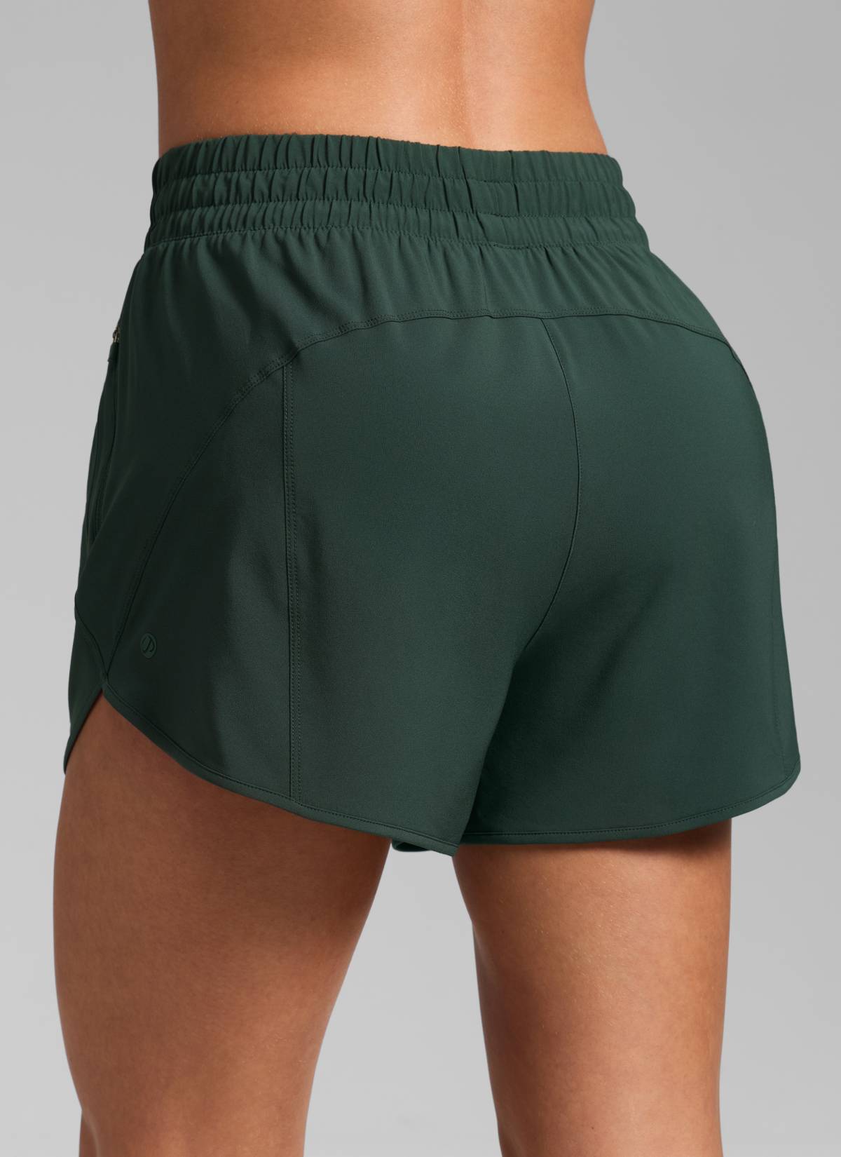 CRZ YOGA Women's Running High Waisted Mesh Lined Shorts 3'' Legend Green @model_info:Isidora
