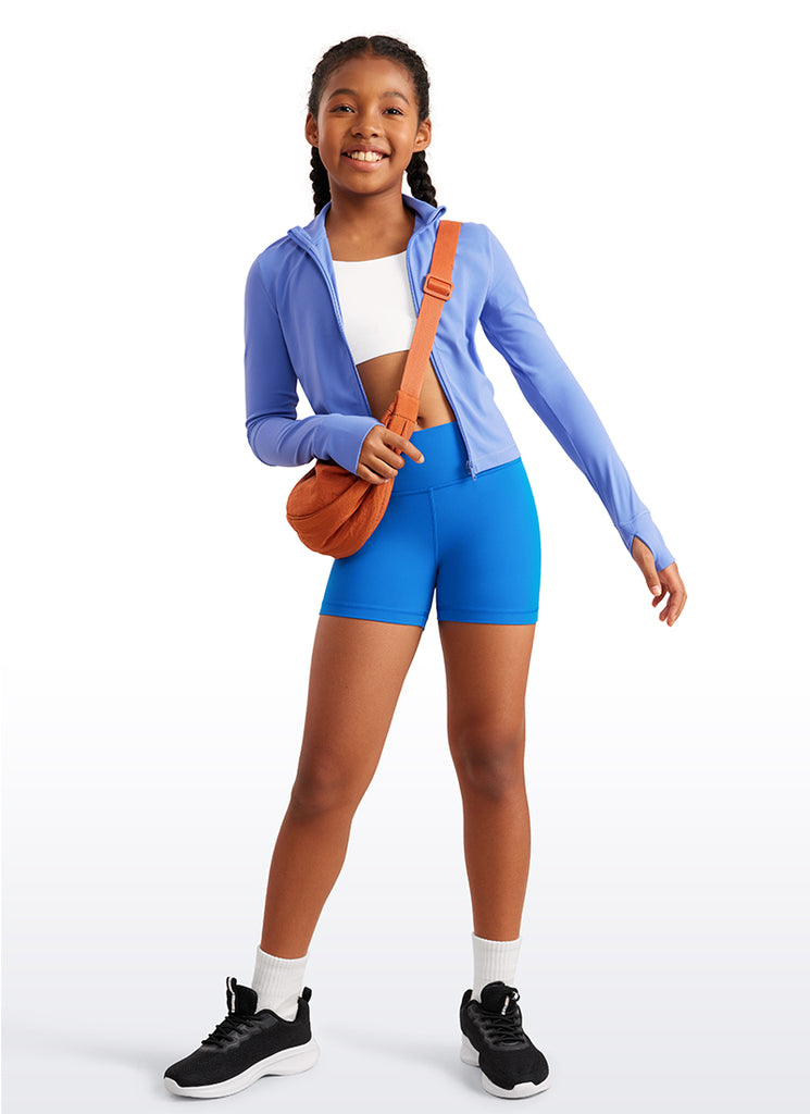 CRZ YOGA Girl's Active Sports Yoga Lounge Butterluxe Yoga Shorts 3'' Deep Red