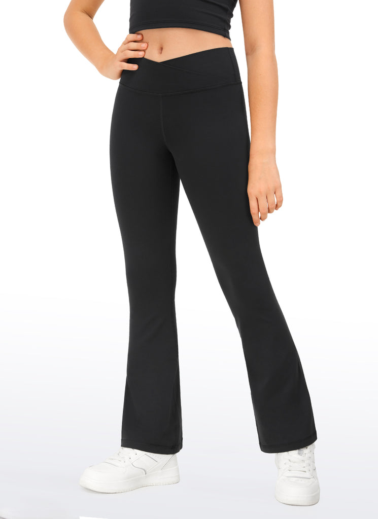 CRZ YOGA Girl's Active Sports Yoga Lounge Butterluxe Flare Leggings Cambric Blue