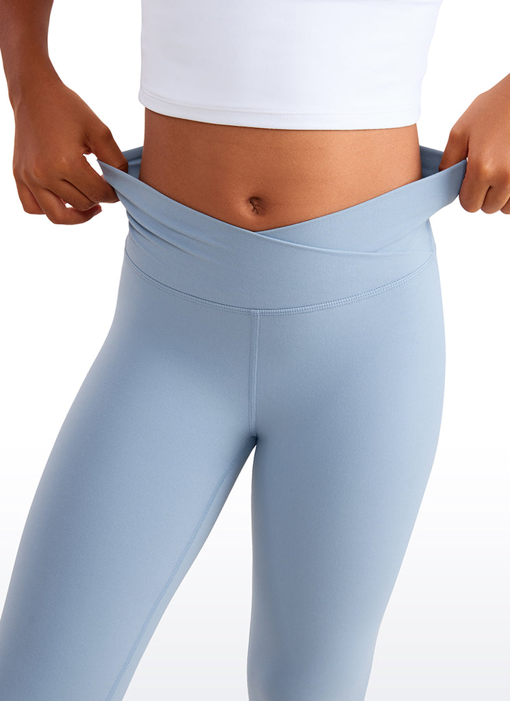 CRZ YOGA Girl's Active Sports Yoga Lounge Butterluxe Flare Leggings Cambric Blue