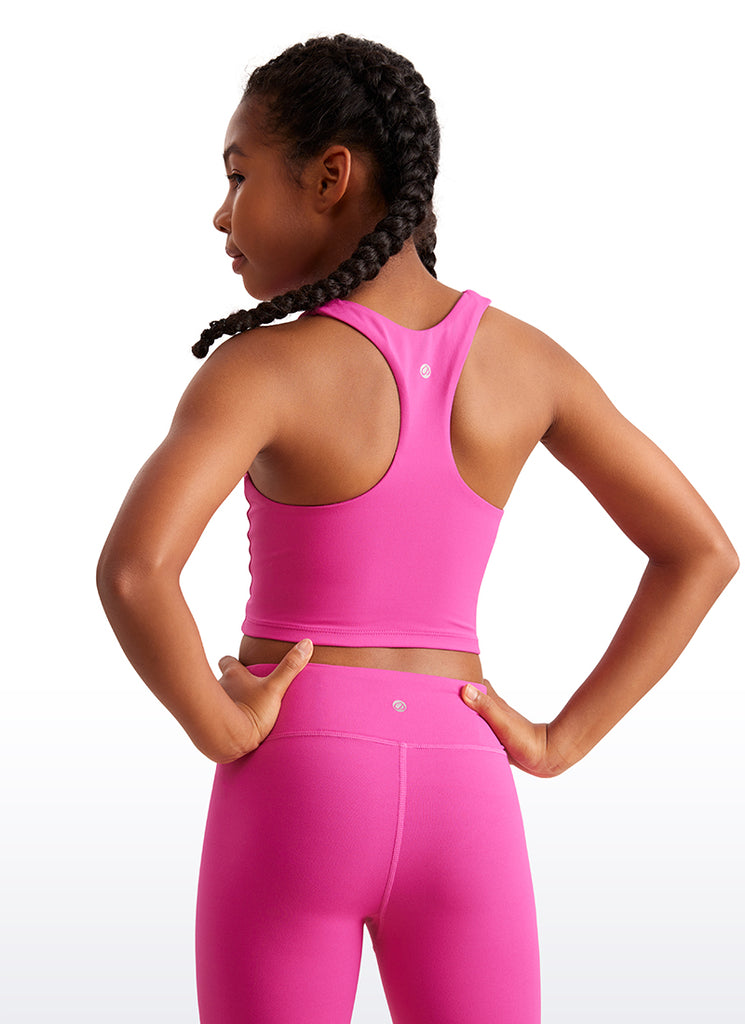 CRZ YOGA girl's Active Sports Butterluxe Racerback Tank Top Black
