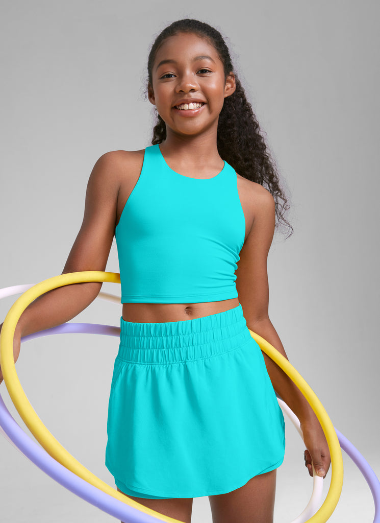 CRZ YOGA girl's Active Sports Butterluxe Racerback Tank Top Spectral Blue