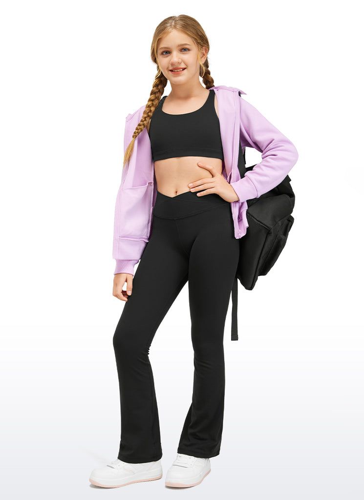 CRZ YOGA Girl's Active Sports Butterluxe Teens Strappy Bra Viva Magenta