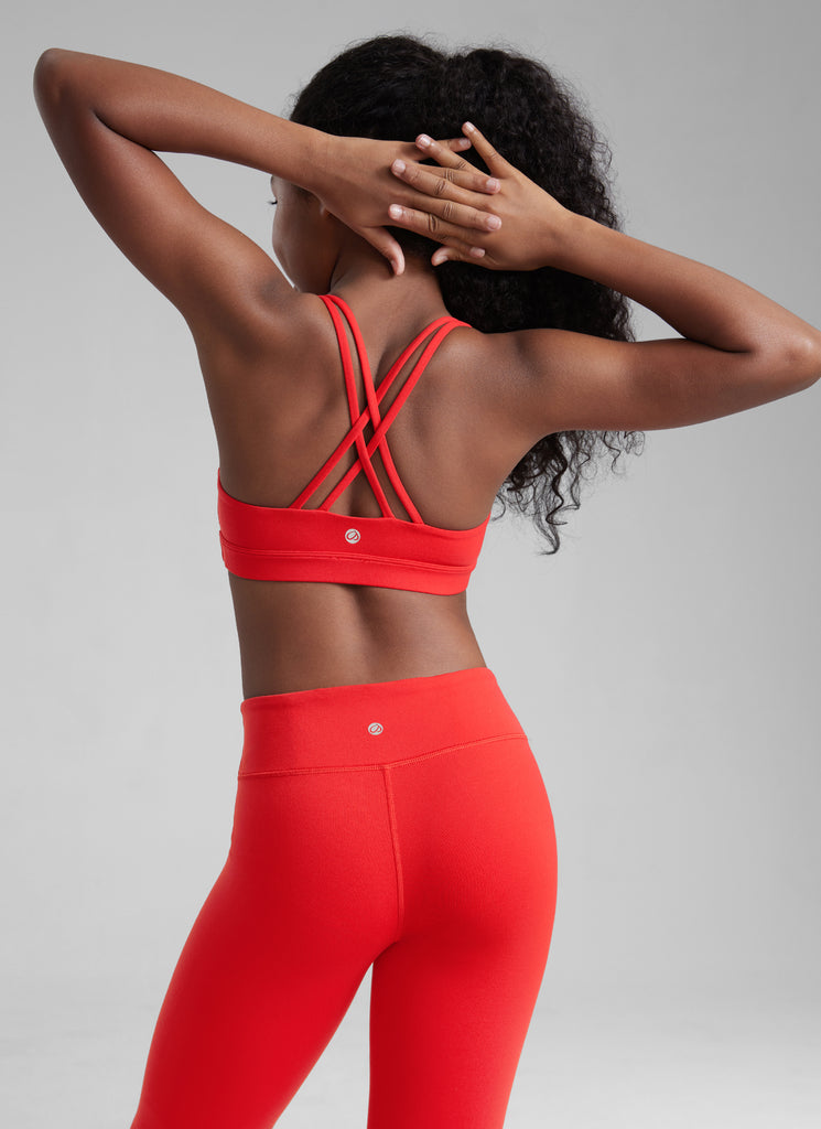 CRZ YOGA Girl's Active Sports Butterluxe Teens Strappy Bra True Navy